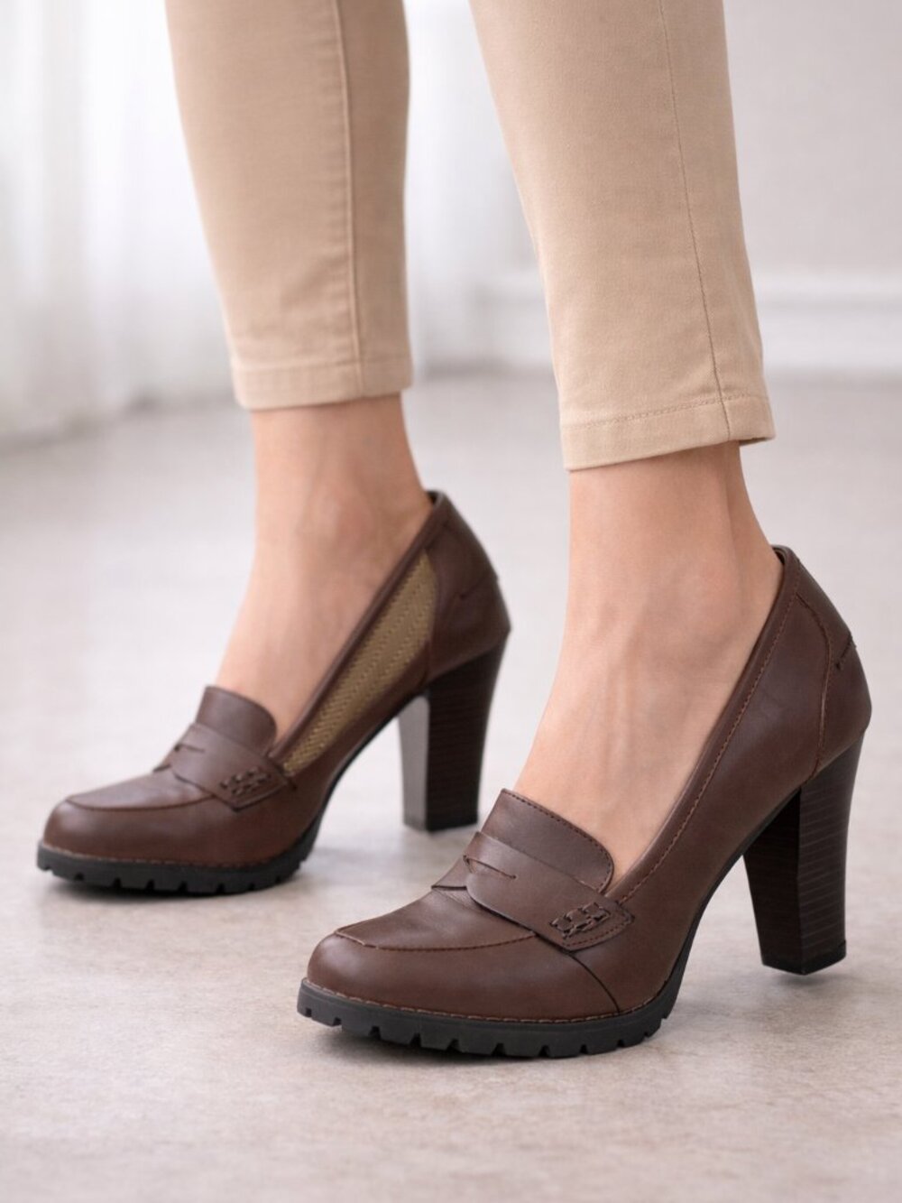 Chunky Y2K Heels Clogs Doc Martens Brown Womens Shoes Platform Combat Brown
